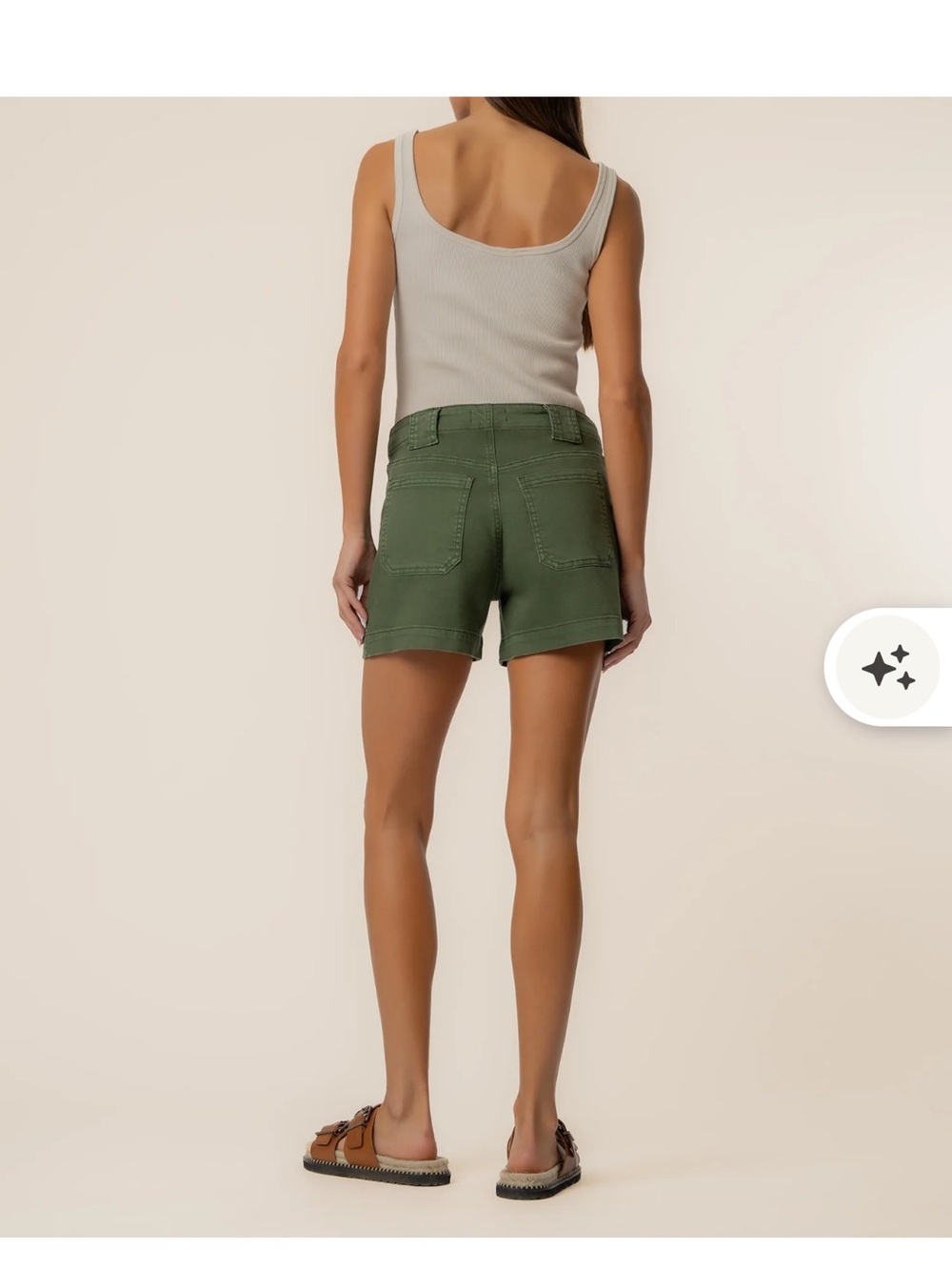 Kut from the Kloth Olive Green Jane High-Rise Utility Shorts - Picture 3 of 7